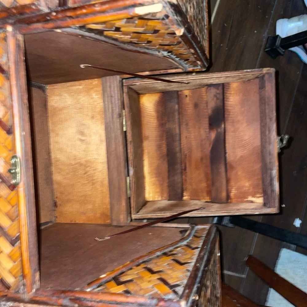 Woven Bamboo Makeup Organizer